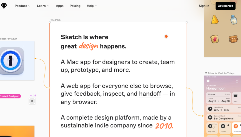 Sketchでワイヤーフレームを作成するイメージ