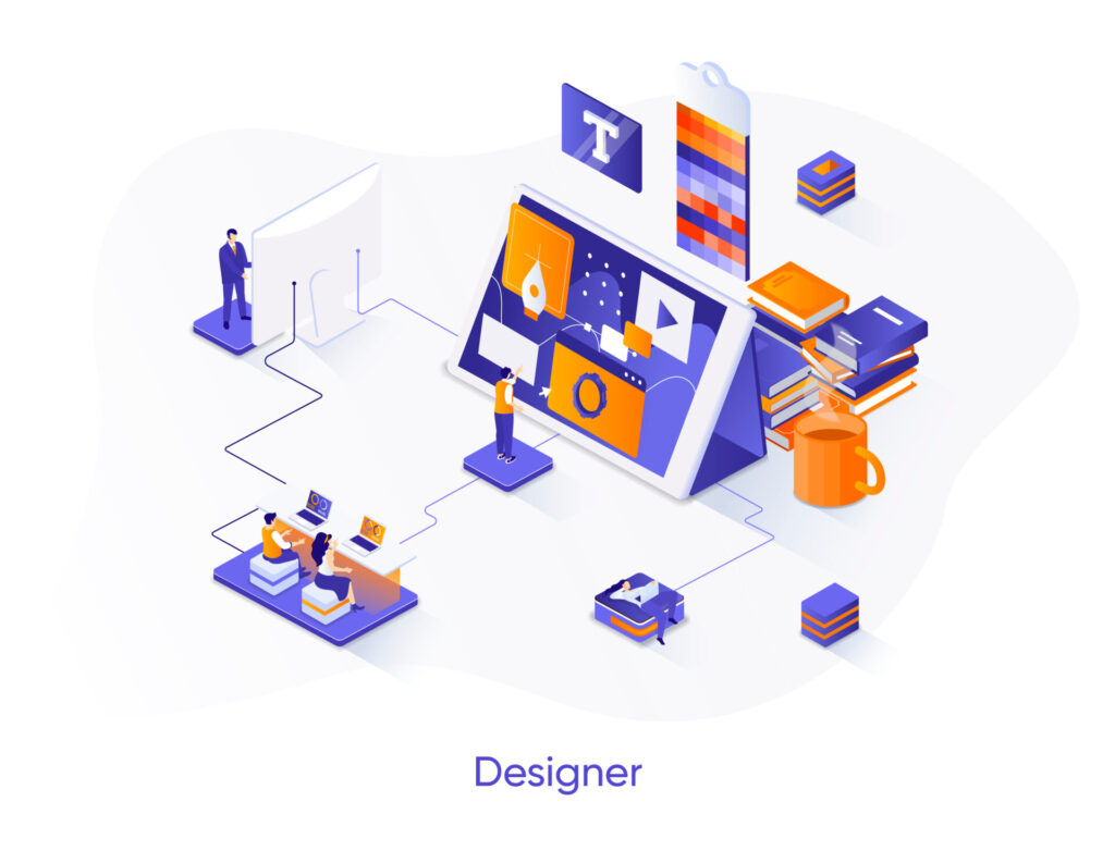 Webサイトでブランディングをしているイラスト