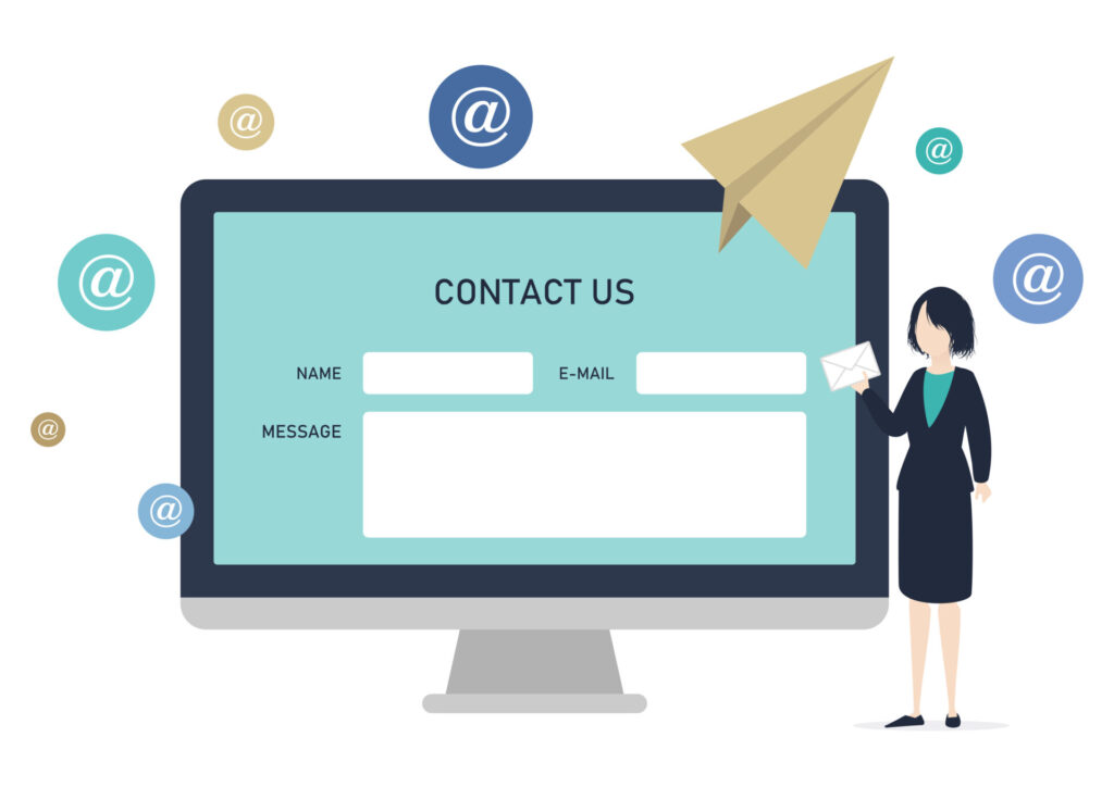 コンタクトページのPC画面