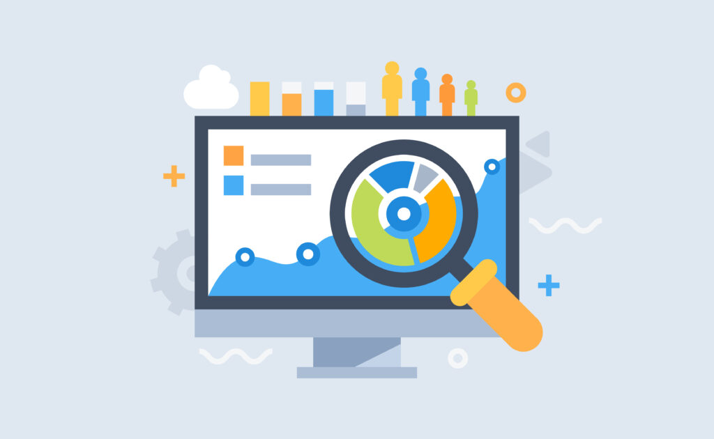 PCの分析をしている画面のイラスト