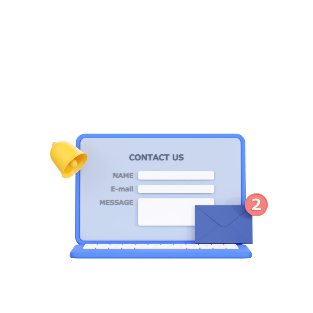 CONTACT USと書かれたPC画面
